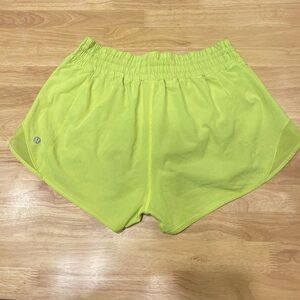 Lululemon Hotty Hot HR Shorts in Highlighter Yellow